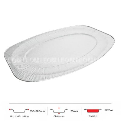 Khay nhôm oval 2670ml