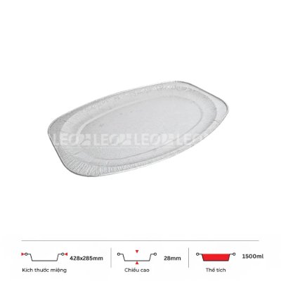 Khay nhôm oval 1500ml