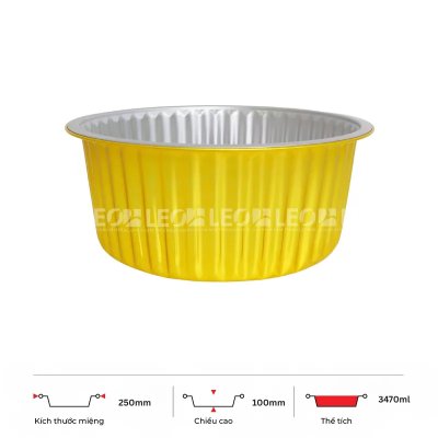 Khay nhôm tròn cao cấp 3470ml