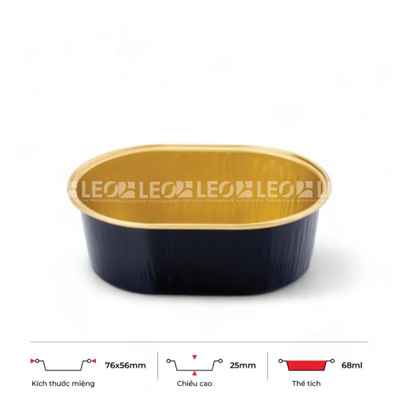 Khay nhôm oval cao cấp 68ml