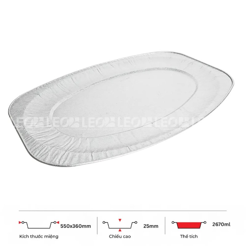 Khay nhôm oval 2670ml