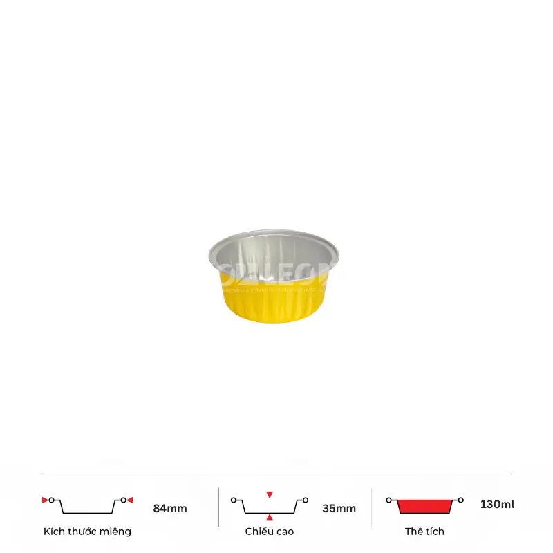 Khay nhôm tròn cao cấp 130ml
