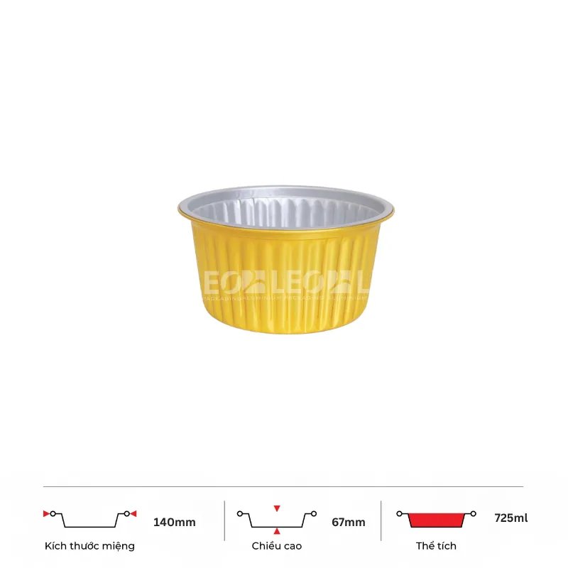 Khay nhôm tròn cao cấp 725ml