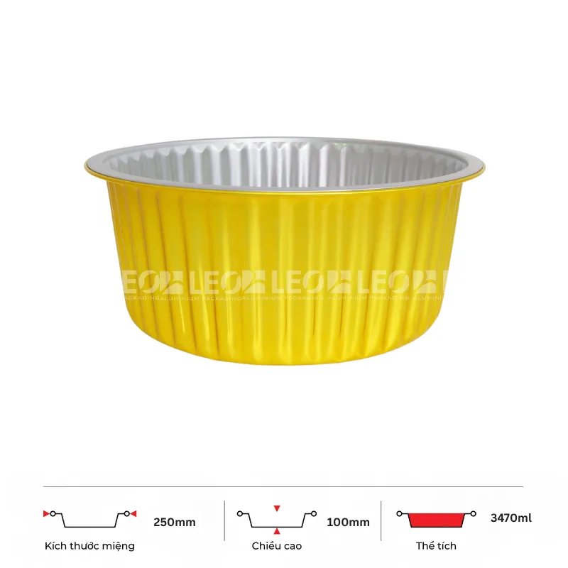 Khay nhôm tròn cao cấp 3470ml