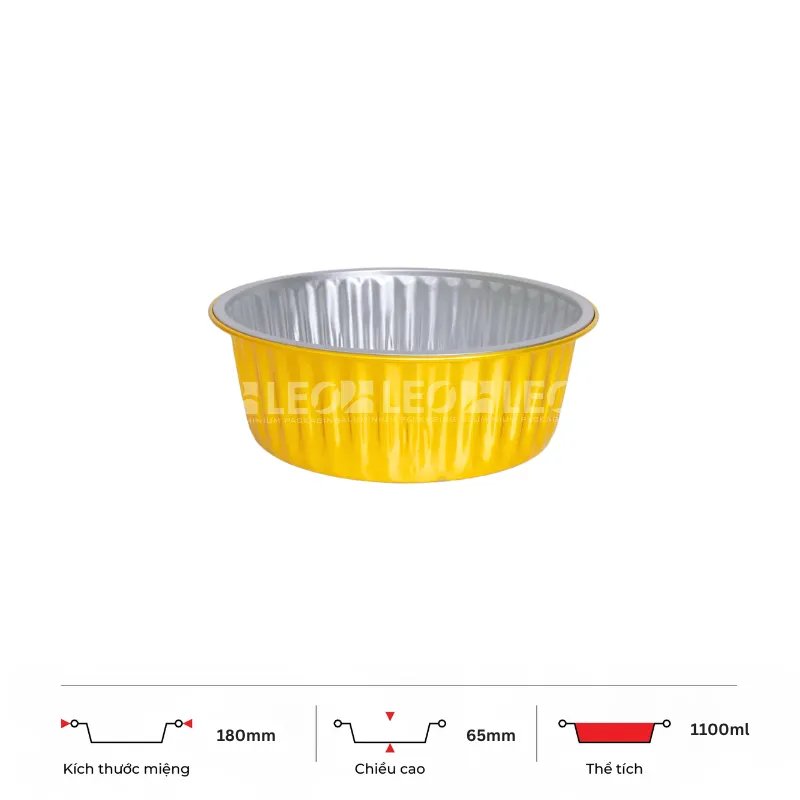 Khay nhôm tròn cao cấp 1100ml