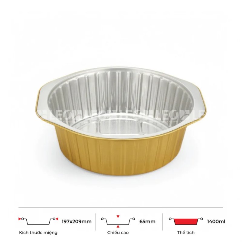 Khay nhôm tròn cao cấp 1400ml