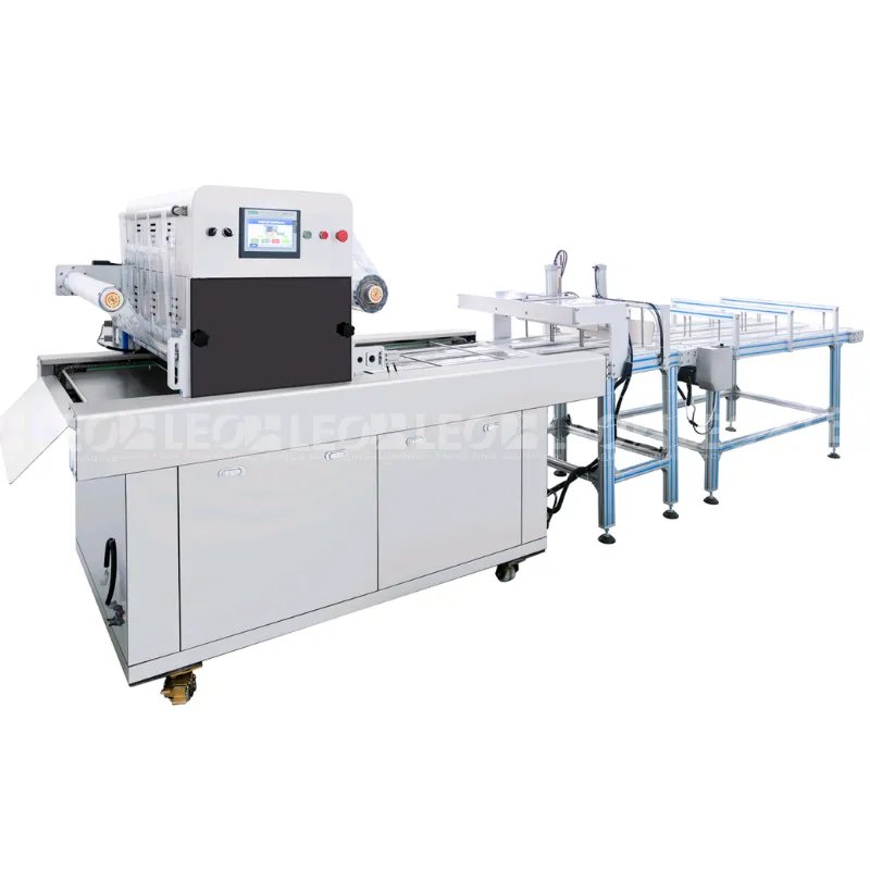 Dây chuyền cán màng khay nhôm tự động dạng băng tải