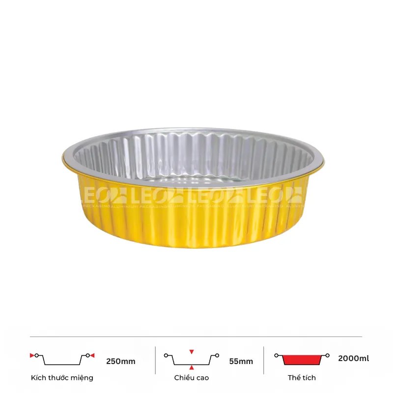 Khay nhôm tròn cao cấp 2000ml