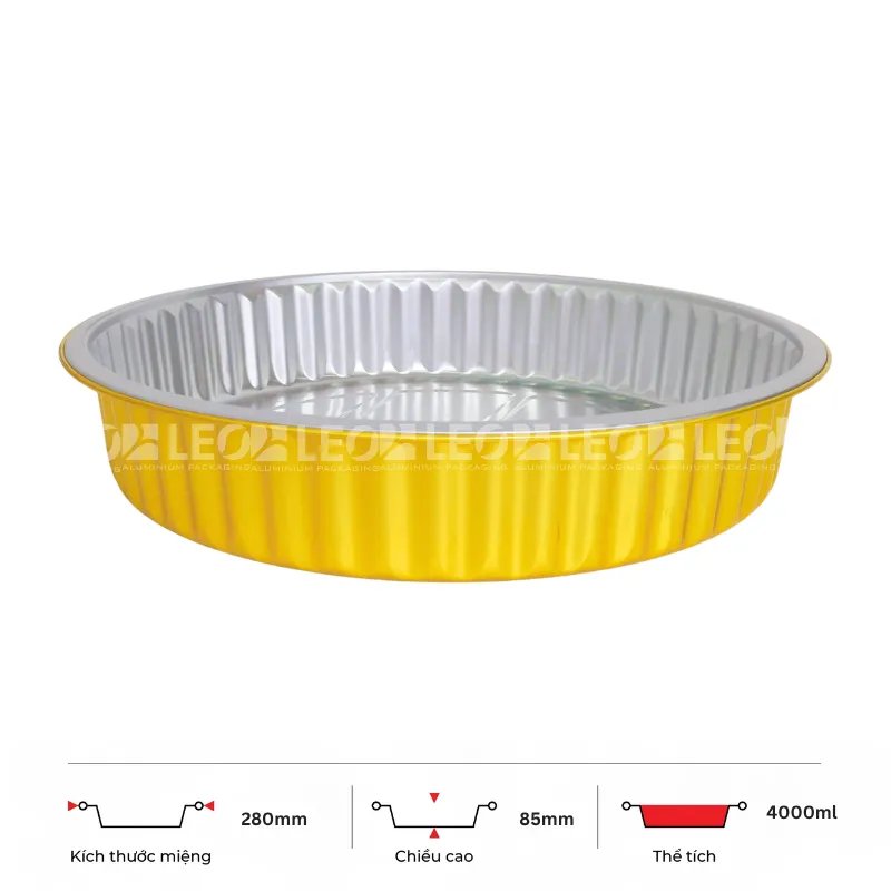 Khay nhôm tròn cao cấp 4000ml