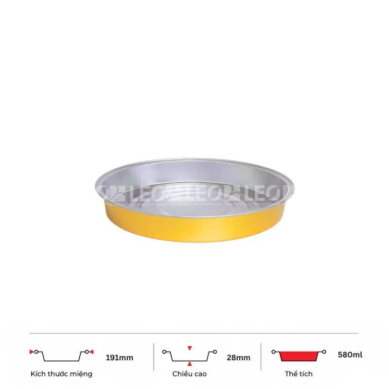 Khay nhôm tròn cao cấp 580ml