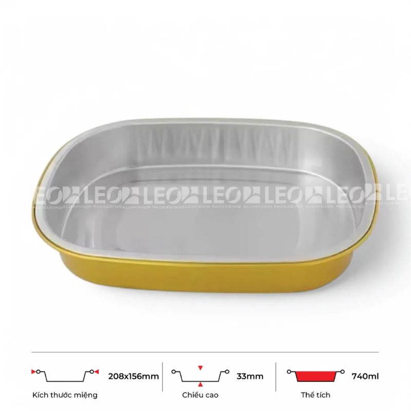 Khay nhôm oval cao cấp 740ml