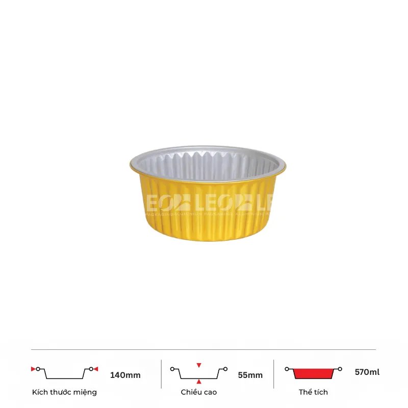 Khay nhôm tròn cao cấp 570ml