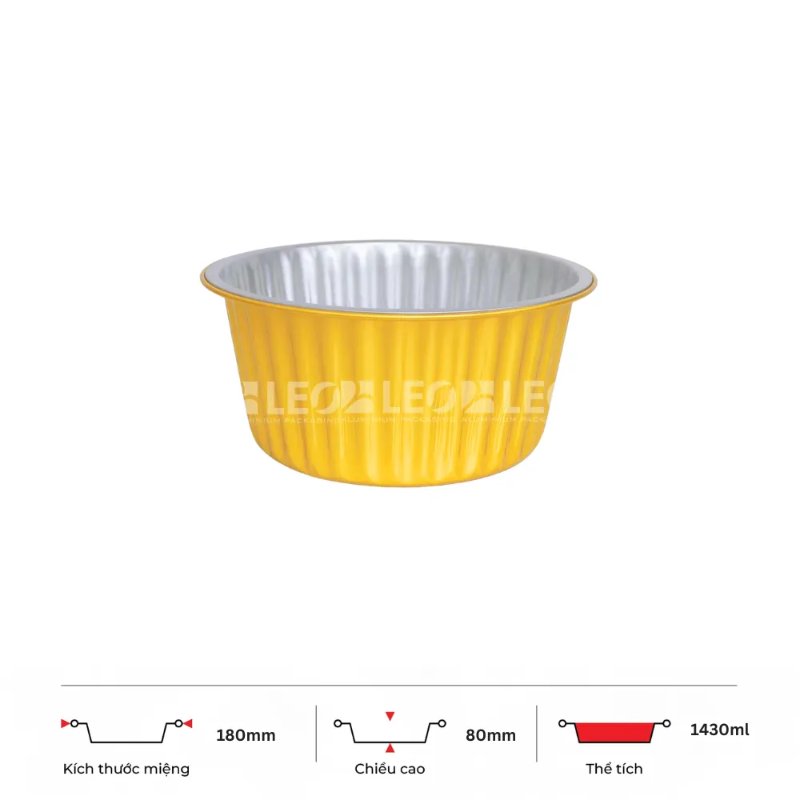 Khay nhôm tròn cao cấp 1430ml