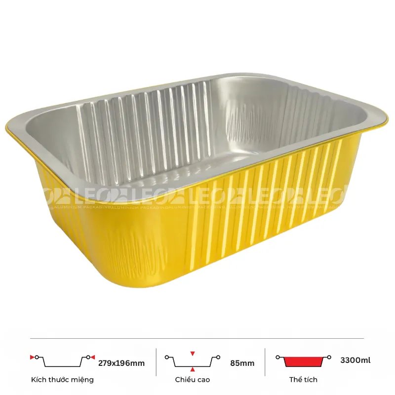 Khay nhôm chữ nhật cao cấp 3300ml