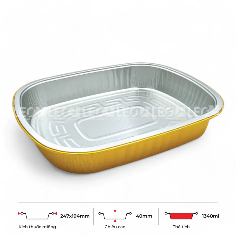 Khay nhôm oval cao cấp 1340ml