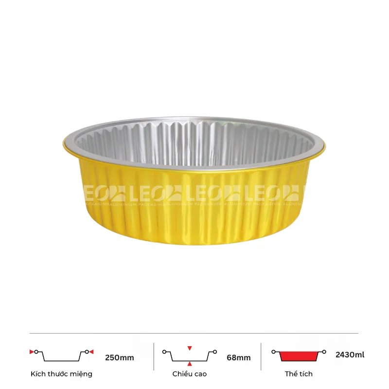 Khay nhôm tròn cao cấp 2430ml