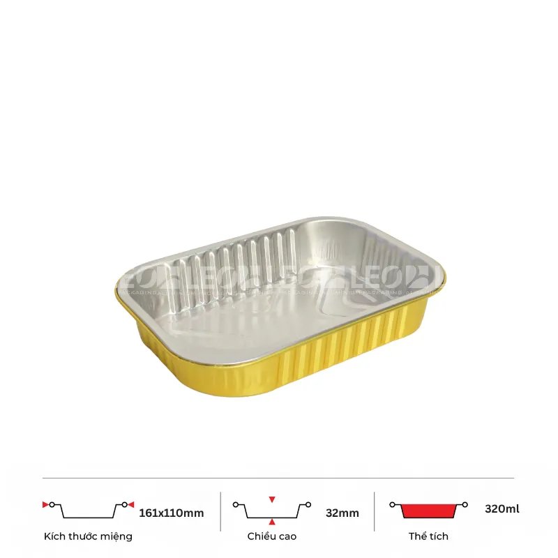 Khay nhôm chữ nhật cao cấp 320ml