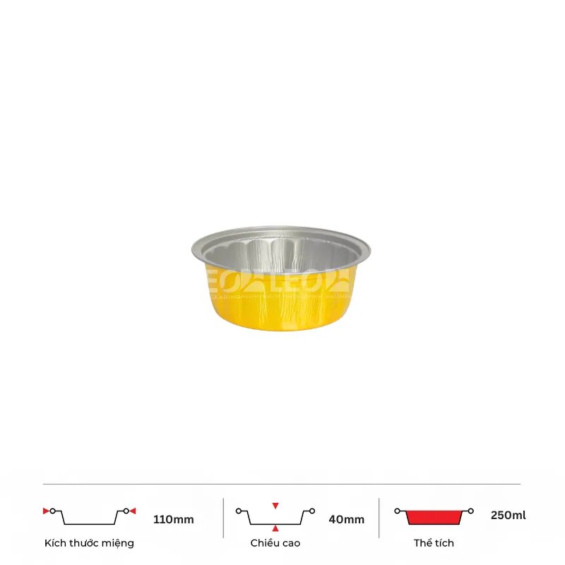 Khay nhôm tròn cao cấp 250ml