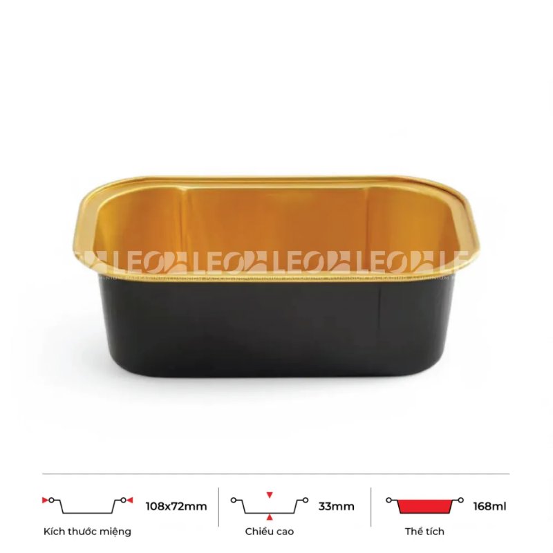 Khay nhôm chữ nhật cao cấp 168ml