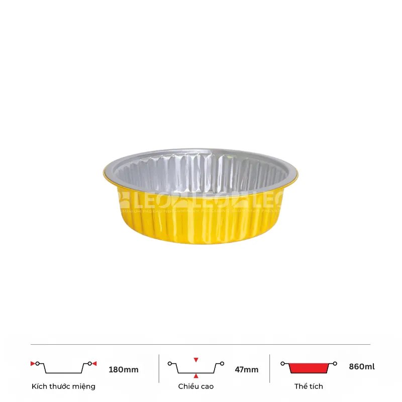 Khay nhôm tròn cao cấp 860ml
