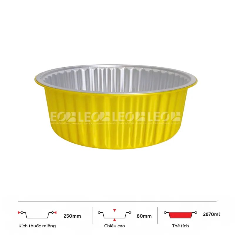 Khay nhôm tròn cao cấp 2870ml